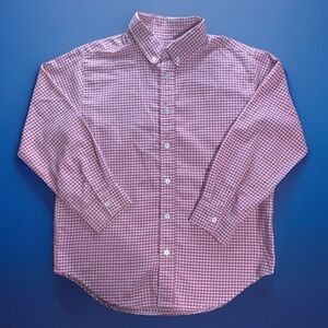 Kelly’s Kids Boys Long Sleeve Pink Checkered Button Down Size 7/8